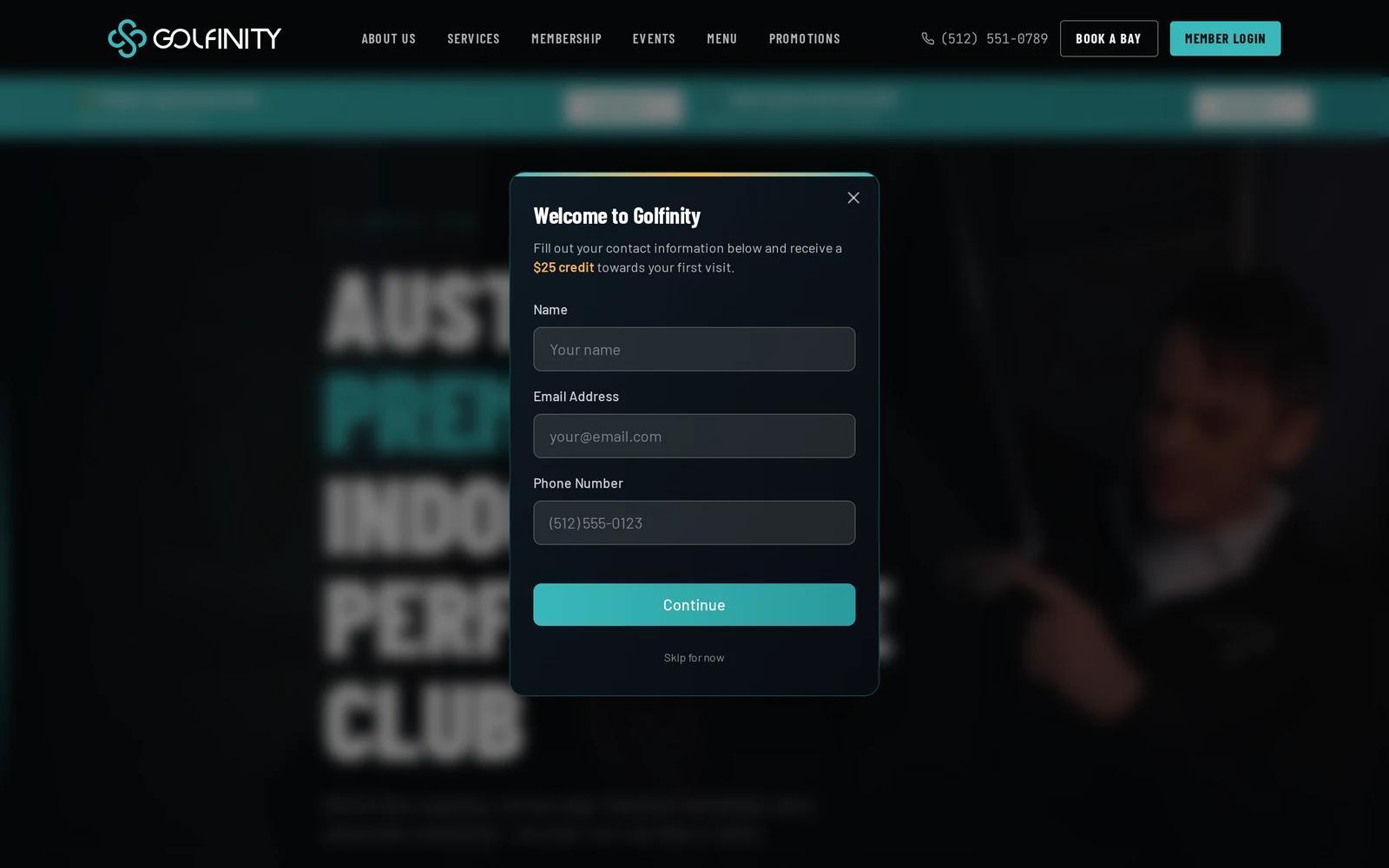 Golfinity, the Austin indoor golf performance club whose anniversary event AIGNCI Digital structured and pitched